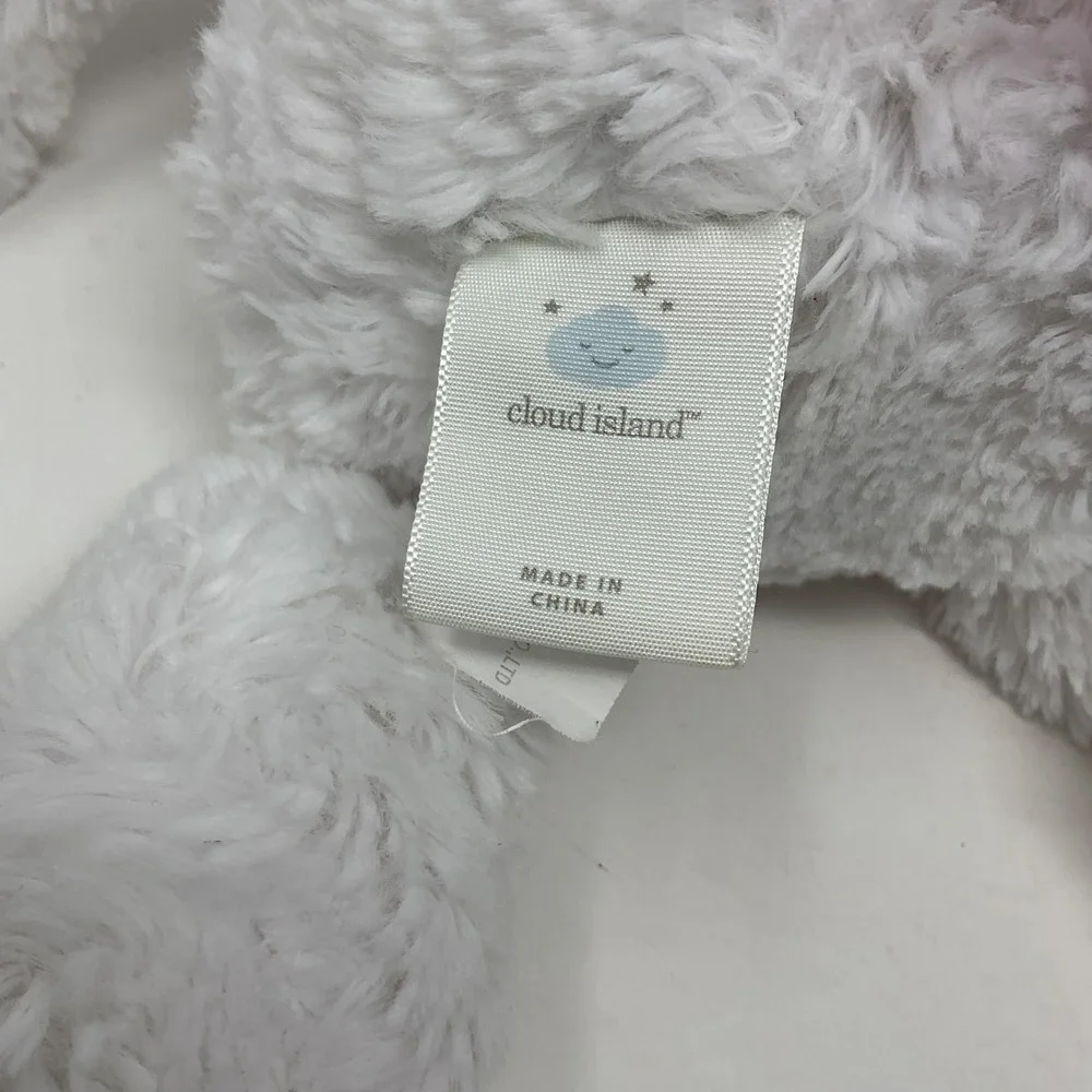Cloud Island White Plush Unicorn Pink Mane Yellow Horn Shaggy Stuffed Animal